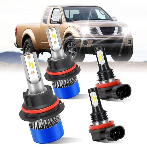 For Nissan Frontier 2005-2019 LED Headlight Hi/Low Beam 9007/HB5, Fog Light H11,Easy Installation, Pack of 4