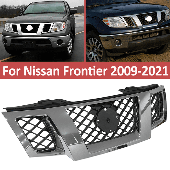 For Nissan Frontier 2009-2021 Front Upper Grille Grill w/ Chrome Trim 62310ZL00B
