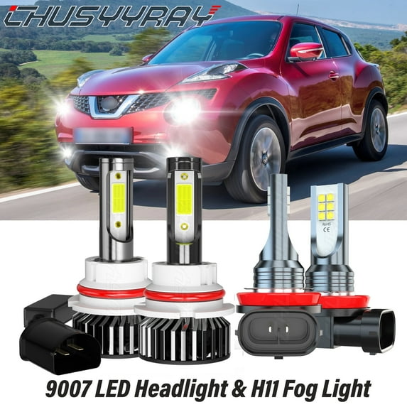 CHUSYYRAY LED Headlight Dual Beam Fog Light Bulbs Kit for Nissan Frontier 2016-2023 6500K White 4x