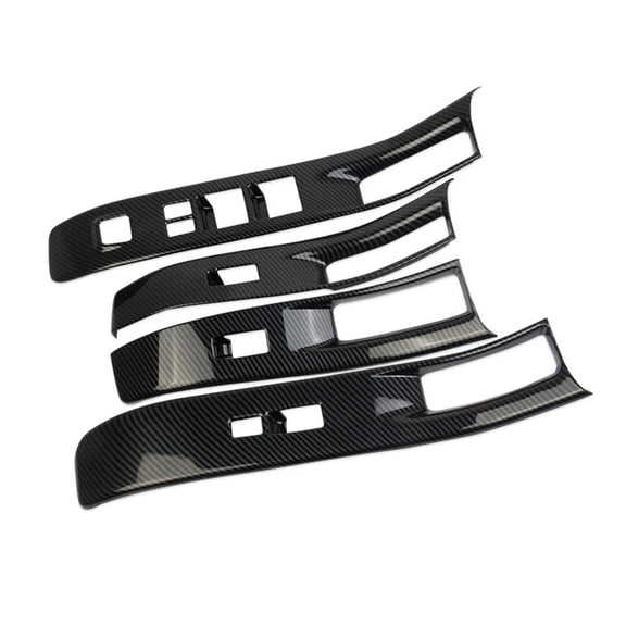 For Nissan Frontier 2022-2024 Car Window Lift Switch Panel Cover Trim Interior Parts ABS Carbon Fiber