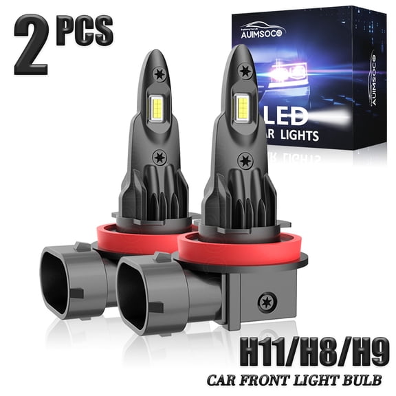 For Nissan GT-R 2009-2014 H9/H11 LED Car Front Lamps High Beam Bulbs 6000K White 2x Super Bright 50000 Hours Lifespan