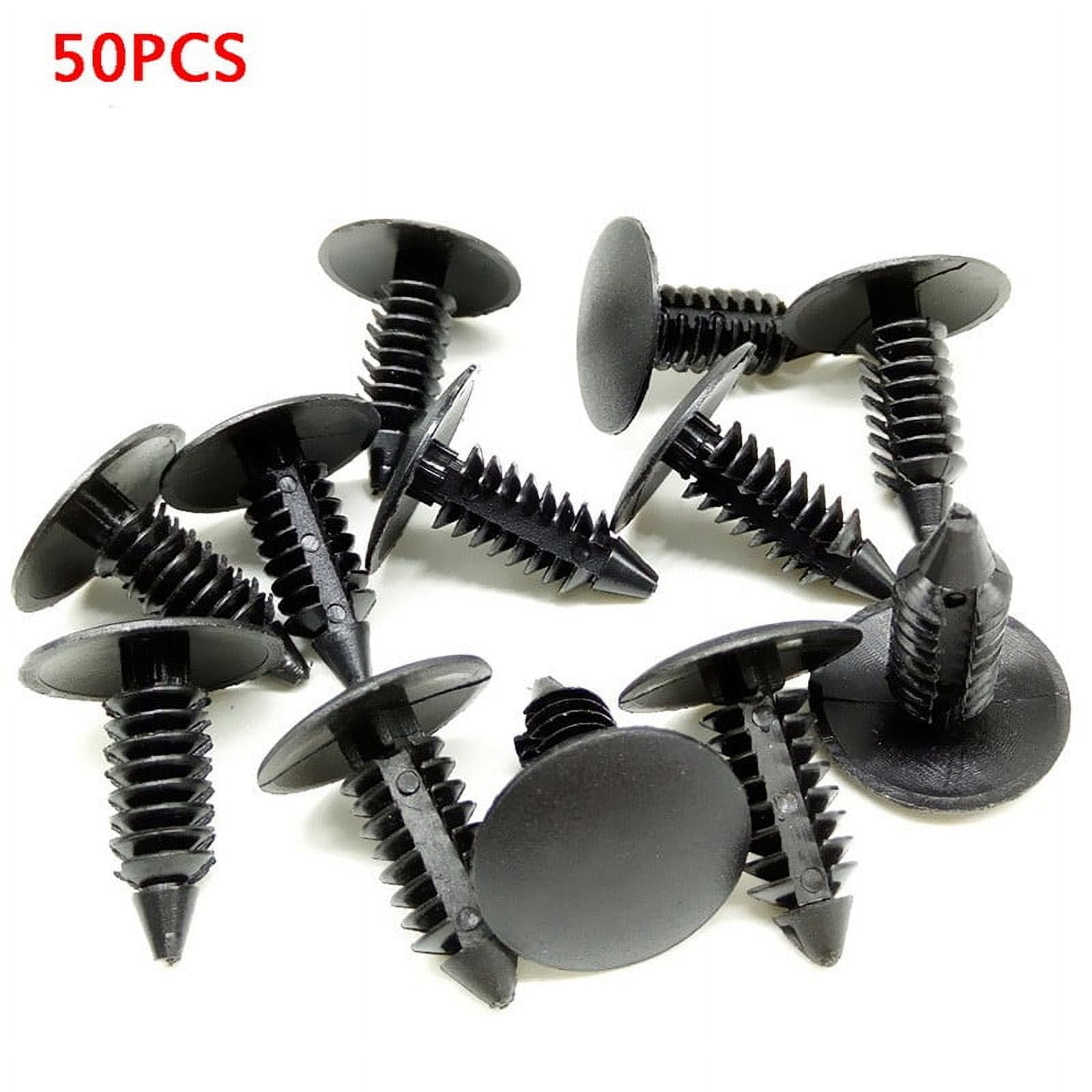 For Nissan Honda Fastener Clips Rivet Push Pins Black 7.5mm-6.0mm Hole Universal