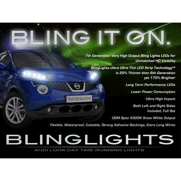 For Nissan Juke LED DRL Head Lamp Strips Day Time Running Lamp Kit