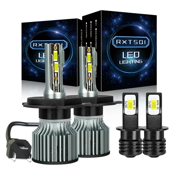 For Nissan Maxima 2000 2001 H4 LED Headlight High/Low + H3 Fog Lights Bulbs,q8