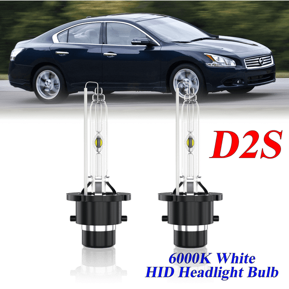 For Nissan Maxima 2002-2014 D2S HID Headlight High/Low Beam 6000K Crystal White Xenon Bulbs Set 2