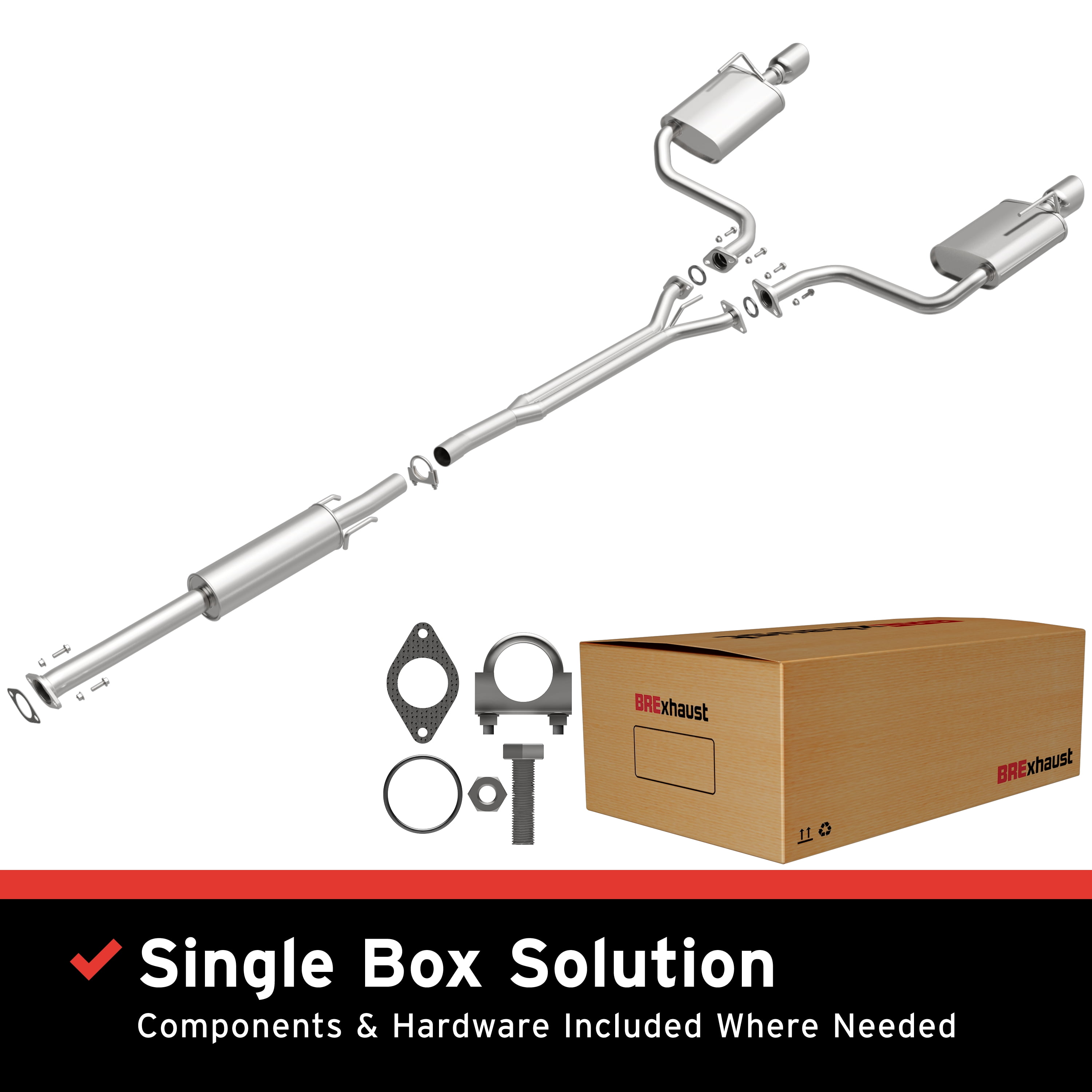 BRExhaust OE Replacement Exhaust System Kit 106-0167: Compatible with 2009-2017 Nissan Maxima 3.5L