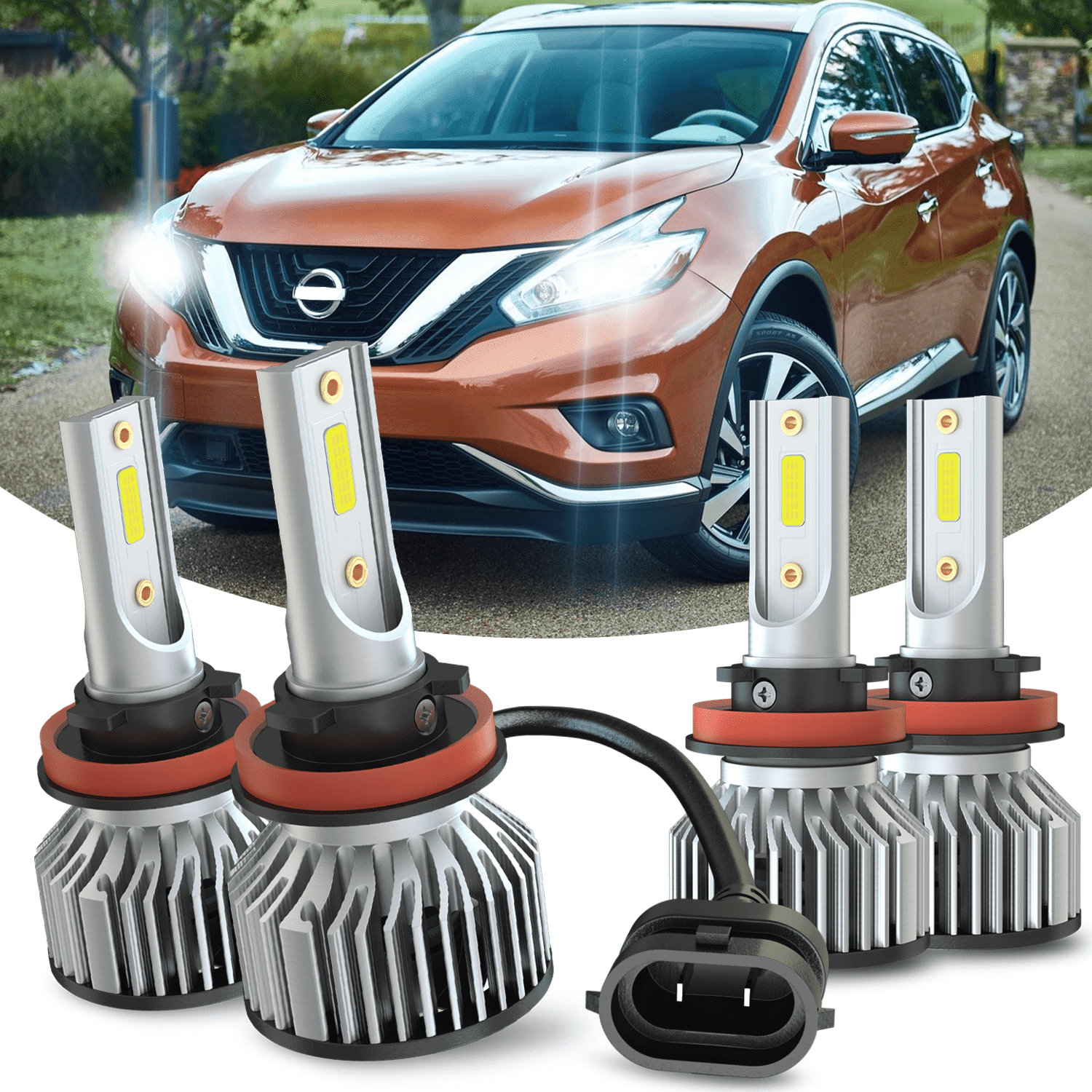 For Nissan Murano 2015 2016 2017 2018 LED Headlight Bulbs H9 H11 High ...