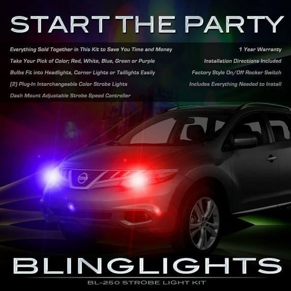 For Nissan Murano Head Lamps Strobe Light Kit Headlight Headlamp Strobes