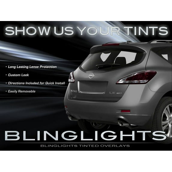 For Nissan Murano Murdered Out Taillamp Covers Taillight Tinted Overlays