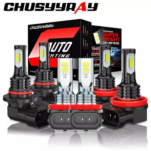 CHUSYYRAY LED Headlight Fog Light Bulbs Kit Compatible for Nissan Pathfinder 2013-2016 6K White 6x
