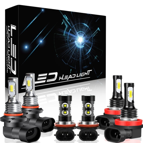For Nissan Pathfinder 2013-2016 LED Headlight High Low Fog Light Bulbs 6000K Xenon White Pack of 6