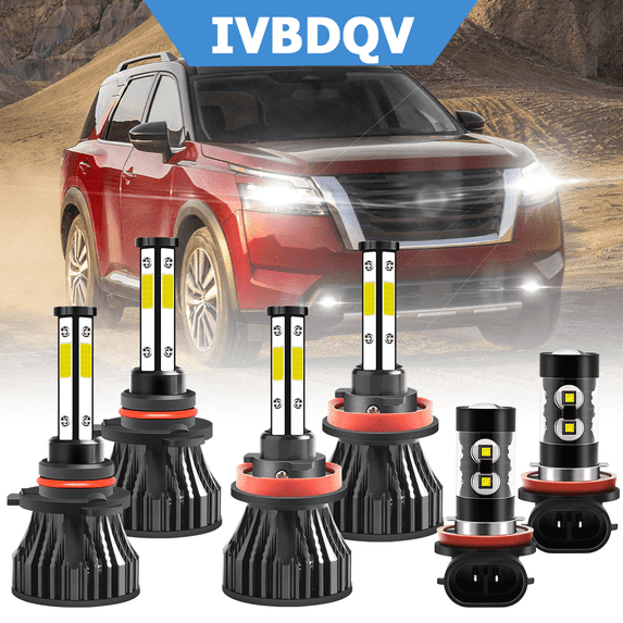 For Nissan Pathfinder 2013-2016 LED Headlights Combo 9005 High + H11 Low Beam + H11 Fog Light Bulbs Kit 6Pcs