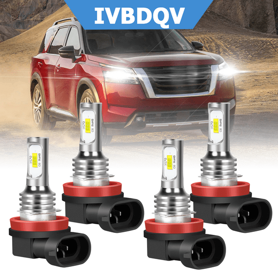 For Nissan Pathfinder 2017-2020 H11+H11 LED Headlight High Low Beam Bulbs 4Pcs 6000K Bright White