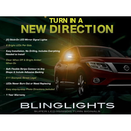 For Nissan Pathfinder LED Side Mirror Turnsignal Light Lamps Set Turn Signalers
