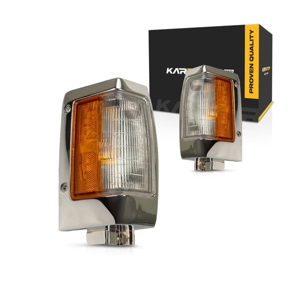 For Nissan Pickup Side Marker Light Assembly 1995 1996 1997 Driver and Passenger Side | Pair | Chrome Trim | NI2550107 | NI2551107 | B6115-88G00