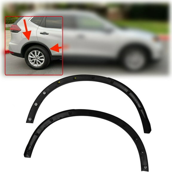 For Nissan Rogue 2014-2016 Fender Trims, Black, Plastic Fender Flares Set LH & RH Rear
