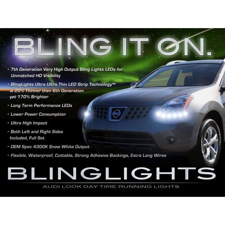 Blinglights LED DRL Strip Lights - White Daytime Running Light Strips For Cars, 50cm, Self-Adhesive