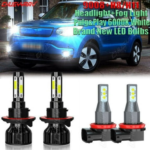 For Nissan Sentra 2004-2012 - 6000K Combo LED Headlight Hi/Low + Fog Light Bulbs