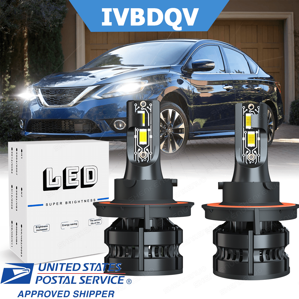 For Nissan Sentra 20042012 H13/9008 LED Headlight Bulbs High/Low Beam