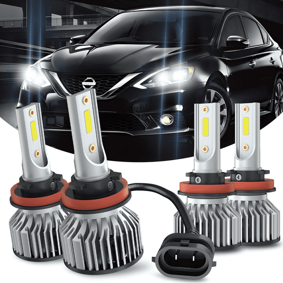 For Nissan Sentra 2013-2018 2019 2020 2021 2022 Combo 6000K LED Headlight Bulbs High Low Beam