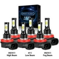 thumbnail image 1 of For Nissan Sentra 2013-2019 LED Headlight Bulbs H11 H9 High/Low Beam H11 Fog Light 6000k 6pcs, 1 of 11