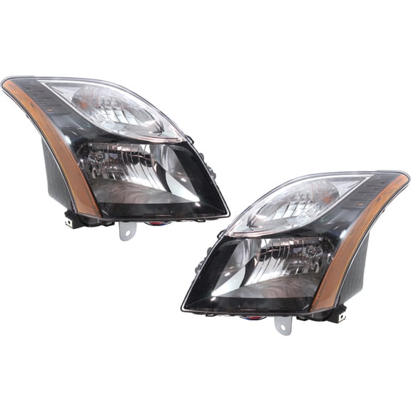 For Nissan Sentra Headlight Assembly 2010 2011 2012 Pair Driver and Passenger Side Black Housing CAPA Certified For NI2502193