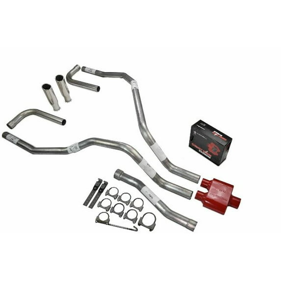 For Nissan Titan 04-06 Dual Exhaust 2.5" Cherry Bomb Extreme Rolled Edge Side Ex