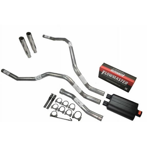 For Nissan Titan 04-06 Dual Exhaust 2.5" Flowmaster Super 40 Rolled Clamp Tip