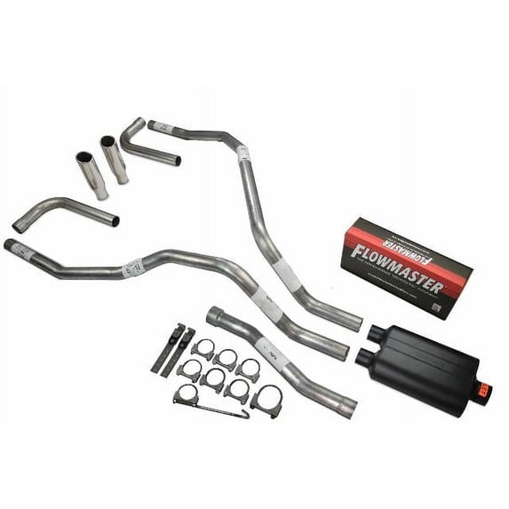 For Nissan Titan 04-06 Dual Exhaust 2.5" Flowmaster Super 40 Rolled Tip Side Ex