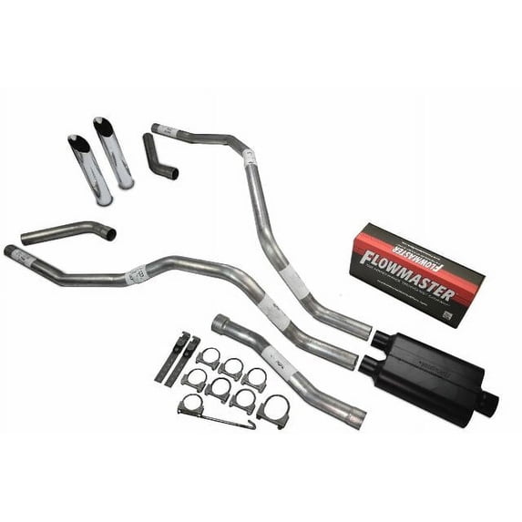 For Nissan Titan 04-06 Dual Exhaust 2.5" Flowmaster Super 44 Corner Exit Slash