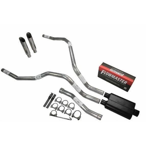 For Nissan Titan 04-06 Dual Exhaust 2.5" Flowmaster Super 44 Slash Clamp on Tip