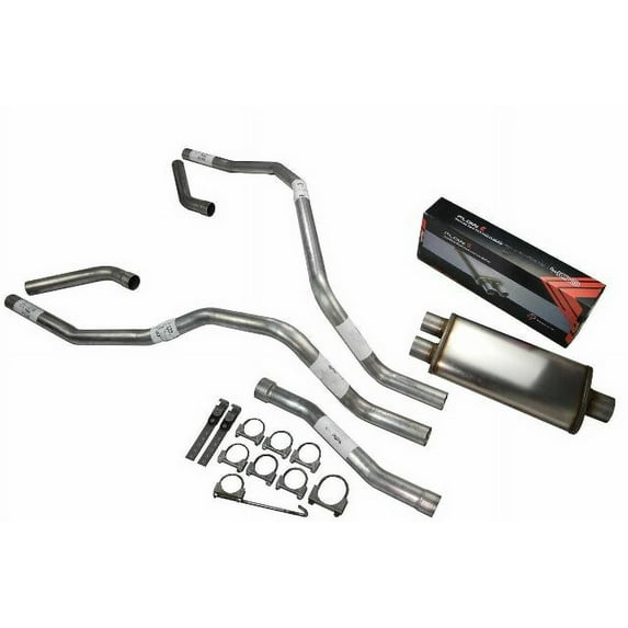 For Nissan Titan 04-06 Dual Exhaust Kit 2.5" Flow II Corner Ex No Tips Mandrel B