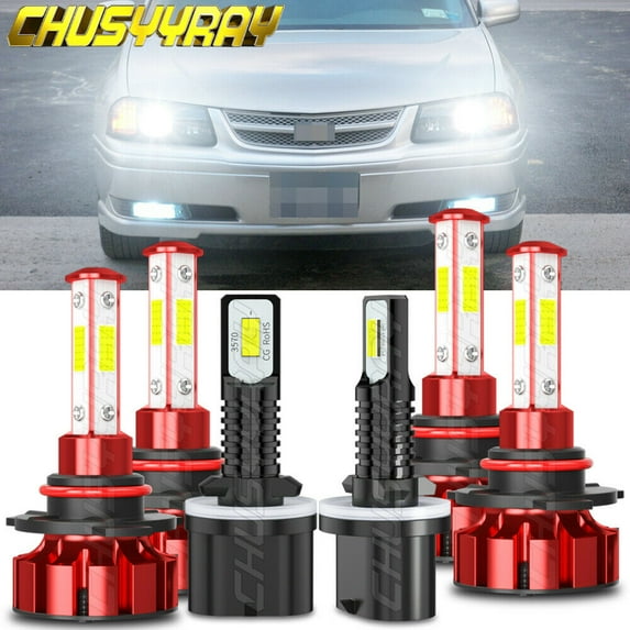 For Nissan Titan 2004-2014 2015 6x LED Headlights High/Low Kit + Fog Light Bulbs