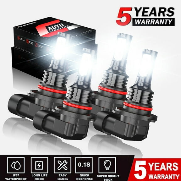 For Nissan Titan 2004-2015 - 4x Combo 6000K LED Headlight Bulbs High Low Beam
