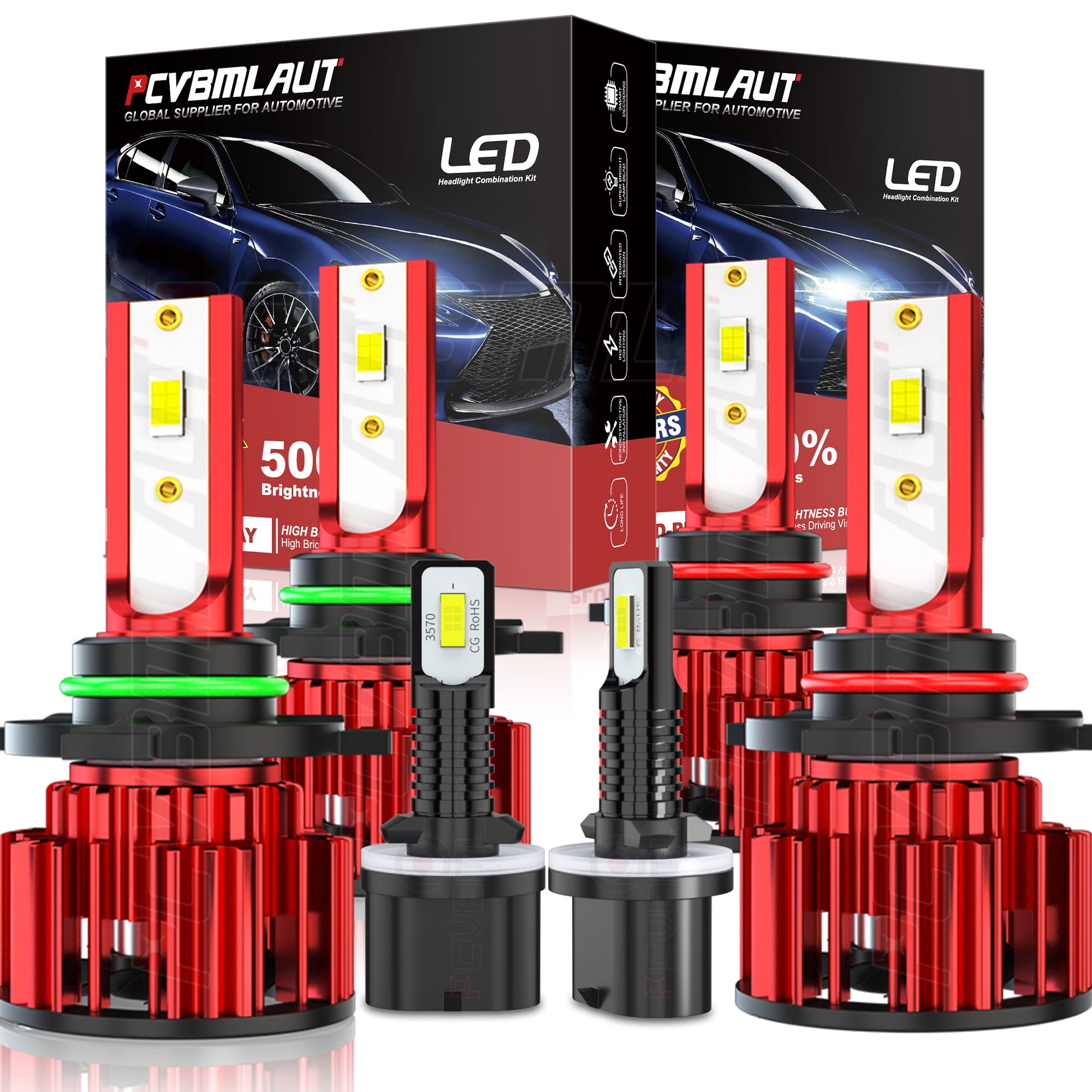 For Nissan Titan 2004-2015 LED Headlight Bulbs 9005 9006 High/Low Beam 880 Fog Light 6000k White 6pcs
