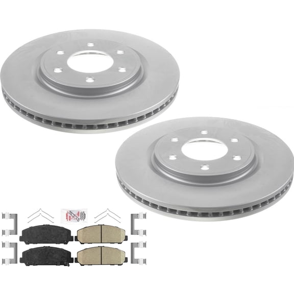 For Nissan Titan 2017-2023 Front Coated Disc Disc Brake Rotors Brake Pads