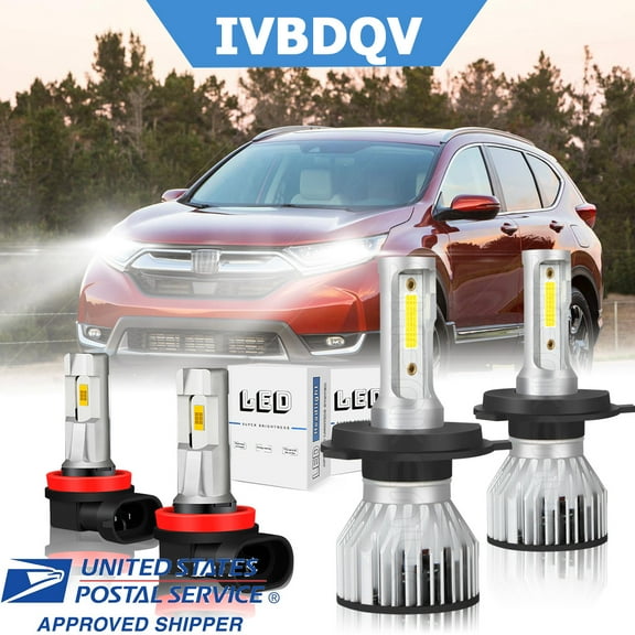 For Nissan Versa 2007-2012 4X 6000K LED Headlight High/Low + Fog Light Bulbs