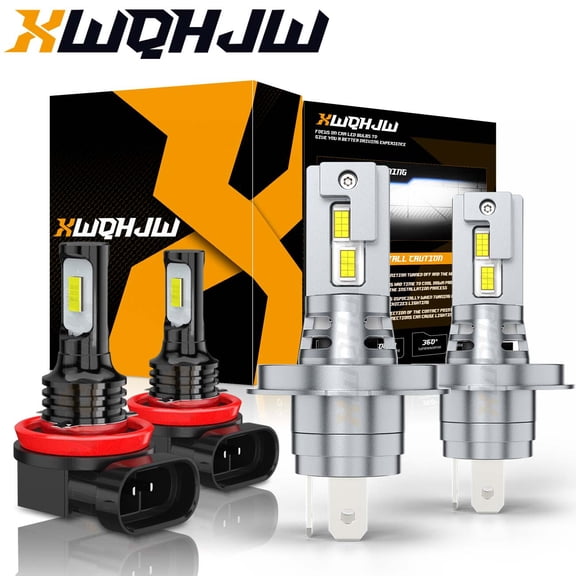 For Nissan Versa 2007-2012 4x Combo H4 LED Headlight + H11 Fog Light Bulbs 6000K