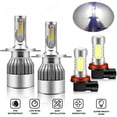 thumbnail image 1 of For Nissan Versa 2007-2018 LED Headlight Hi-Lo Beam Fog Light Bulbs Kit H4+H11, 1 of 12