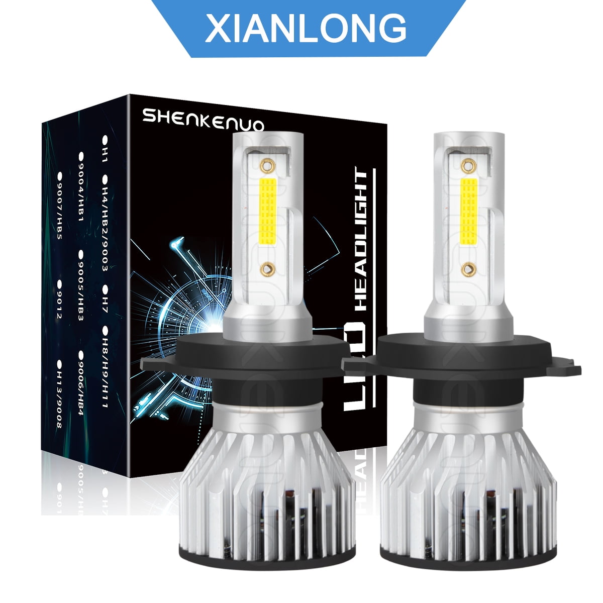 For Nissan Versa 2007-2019 LED Headlight,H4 9003 High/Low Dual Beam LED Headlight Bulbs Kit,2pcs led bulbs