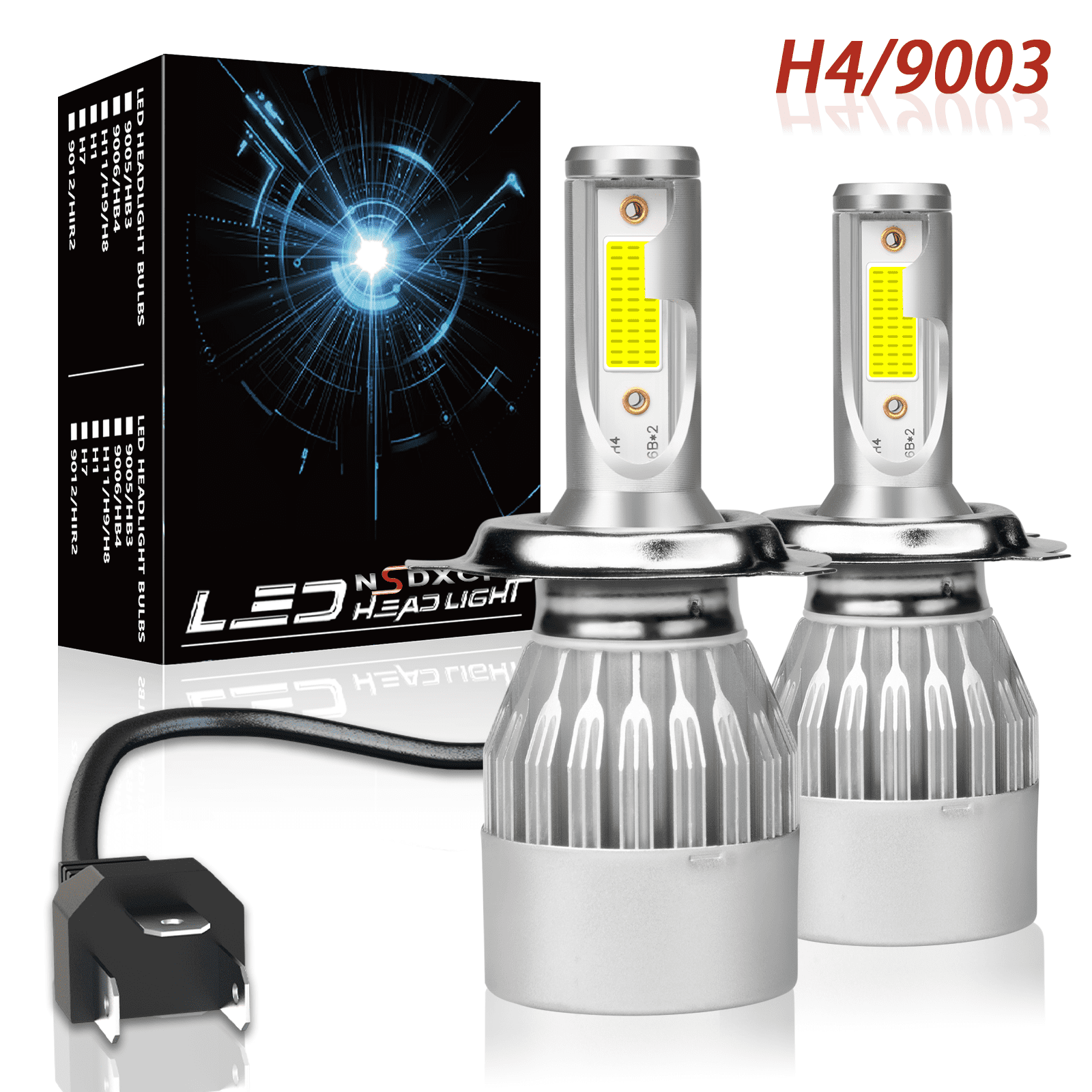 For Nissan Versa 2007-2020 H4/9003 LED Headlight Bulbs High/Low Beam,Pack of 2