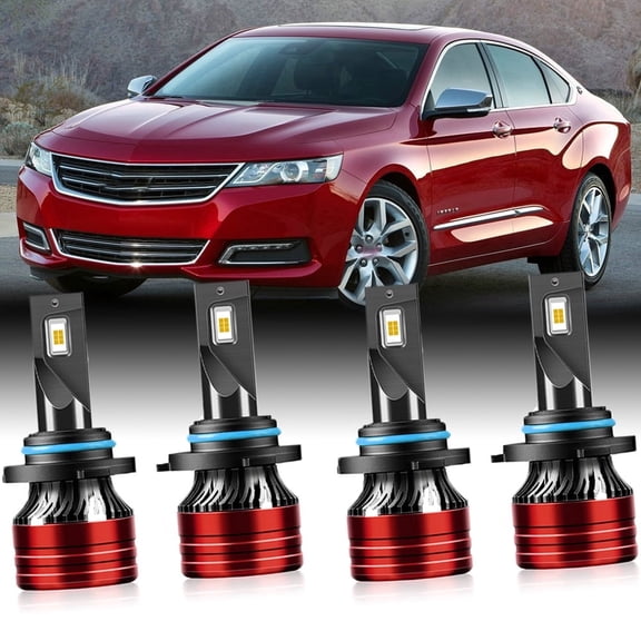 For Nissan Versa 2007-2020 LED Headlight Hi/Low Beam H4, Fog Light H11, White 6000K 4Pcs, Easy Installation