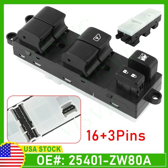 For Nissan Versa 2009-2012 Front Left Master Power Window Control Switch 4-Door