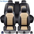 thumbnail image 1 of FANOTEK Black Beige, PU Leather, Waterproof, Seat Covers, 5 Pieces, 1 of 14