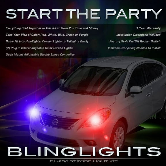For Nissan Versa Sedan Xenon Tail or Head Lamps Strobe Light Kit