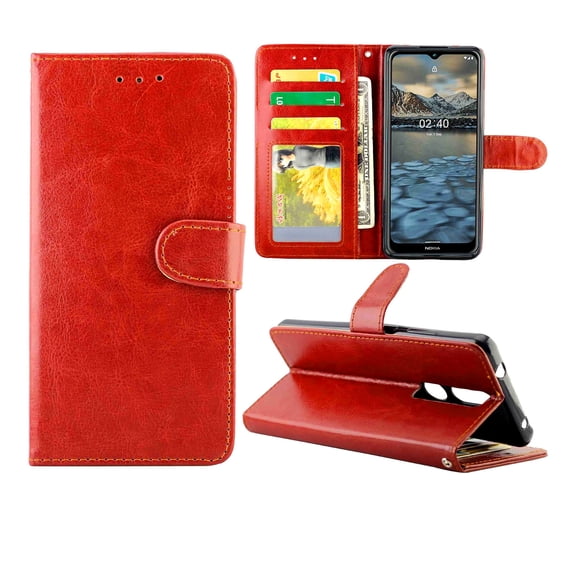For Nokia 2.4 Crazy Horse Texture Leather Horizontal Flip Protective Case with Holder & Card Slots