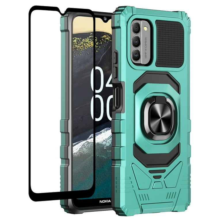 For Nokia C110 Case with Tempered Glass Screen Protector Ring