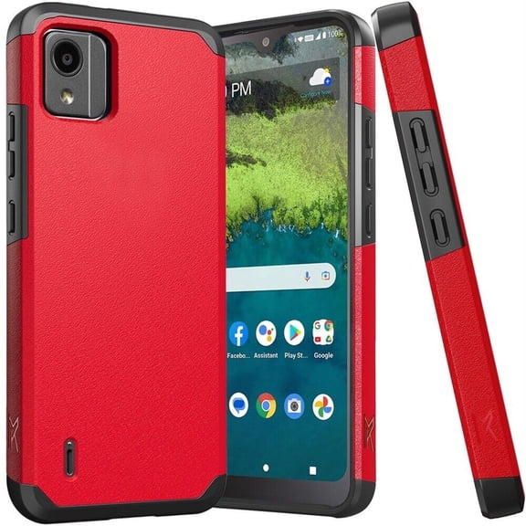 For Nokia C110 N156DL Slim Shockproof Hybrid Cover Cell Phone Case - Red