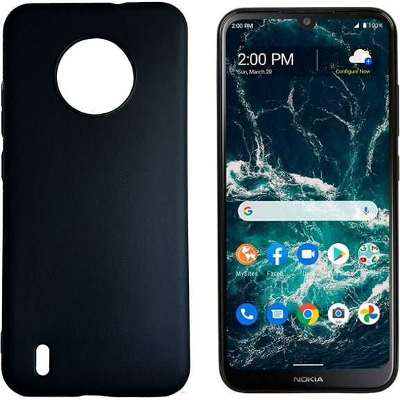 For Nokia C200 N150DL TPU 1-Piece Flexible Skin Cover Phone Case - Black
