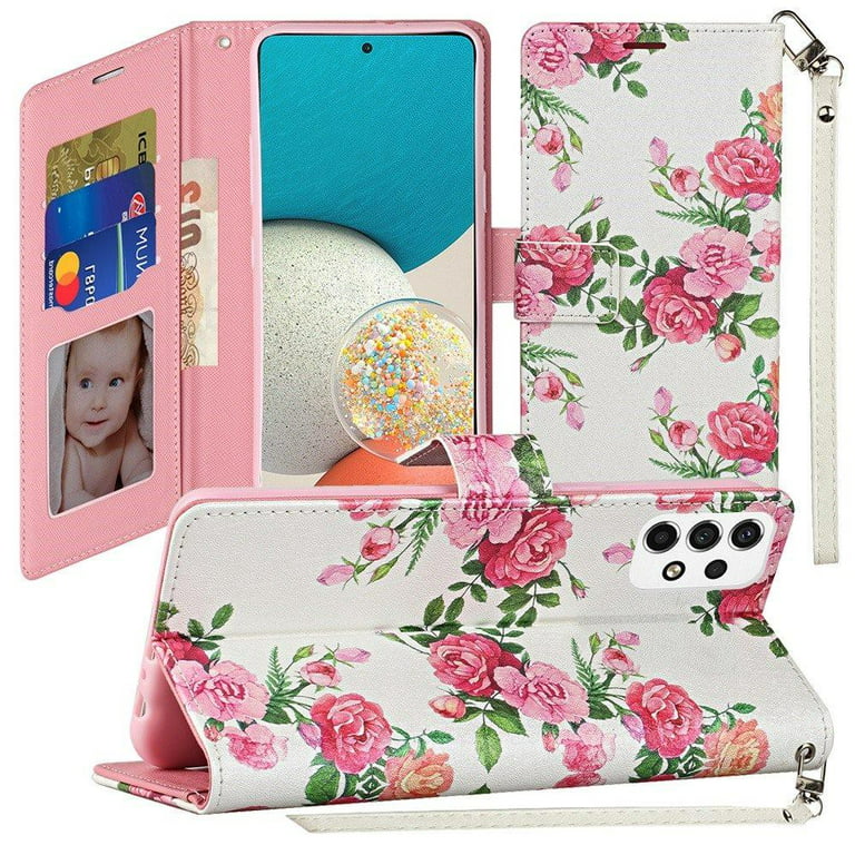 For Nokia C200 Vegan Design Wallet Id Card Case Cover - Roses